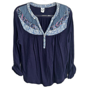 Anthropologie Akemi + Kin Carline Henley Sz L Cottagecore Boho Transitional